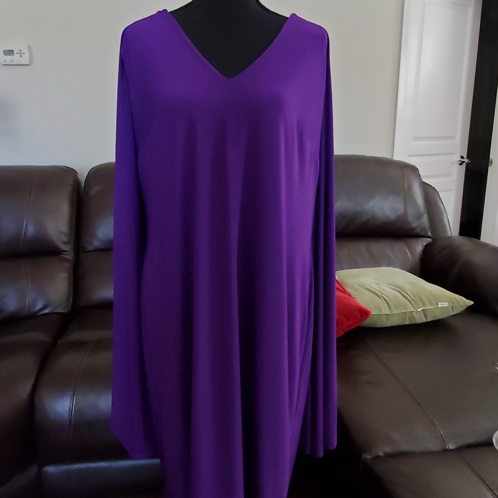 Monif C. purple cape dress